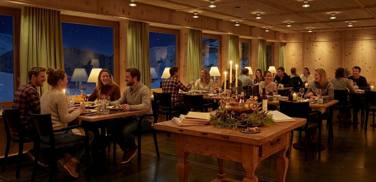 Abendessen in stimmungsvoller Atmosphäre im Stoffel